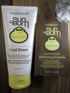 Sun Bum Bundle:  Self Tanning Towelette and Cool Down After Sun Lotion